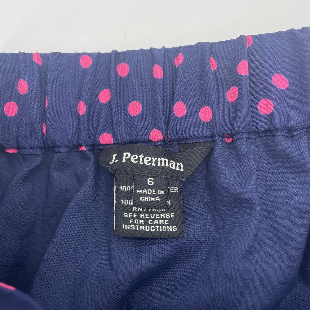 J. PETERMAN Maxi Polka Dot Skirt Womens Size 6 Lightweight Pull On Self Tie Belt - Picture 6 of 9
